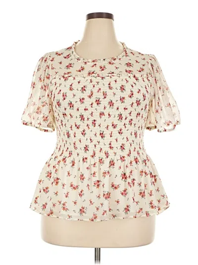Pre-owned Torrid Short Sleeve Blouse In Ivory
