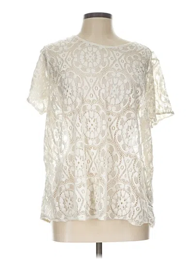 Pre-owned Torrid Short Sleeve Blouse In Ivory