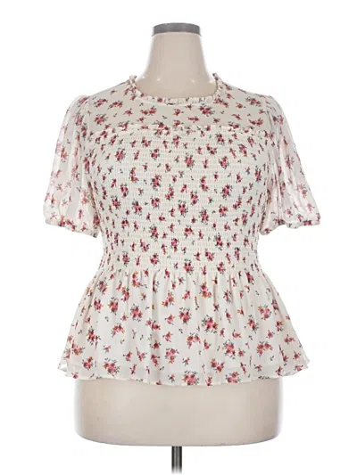 Pre-owned Torrid Short Sleeve Blouse In Ivory