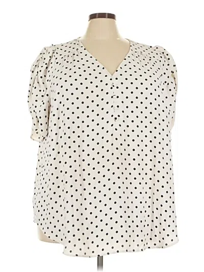 Pre-owned Torrid Short Sleeve Blouse In Ivory