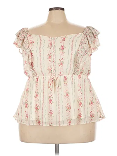 Torrid Short Sleeve Blouse In Ivory