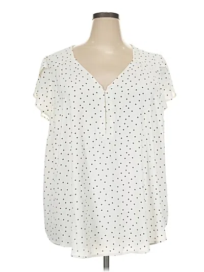 Pre-owned Torrid Short Sleeve Blouse In Ivory