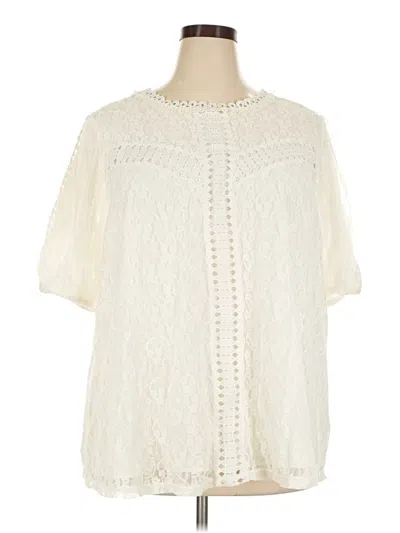 Pre-owned Torrid Short Sleeve Blouse In Ivory