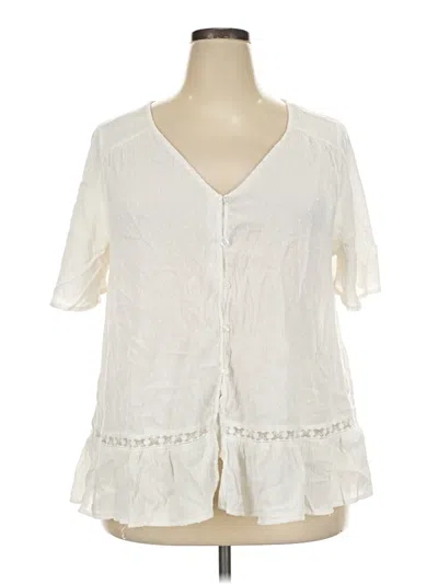 Pre-owned Torrid Short Sleeve Blouse In Ivory