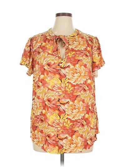 Pre-owned Torrid Short Sleeve Blouse In Orange