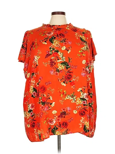 Pre-owned Torrid Short Sleeve Blouse In Orange