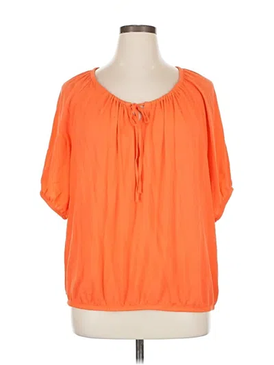 Pre-owned Torrid Short Sleeve Blouse In Orange