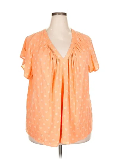 Pre-owned Torrid Short Sleeve Blouse In Orange
