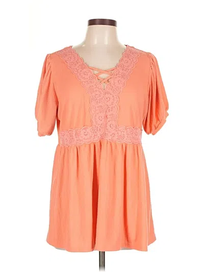 Pre-owned Torrid Short Sleeve Blouse In Orange