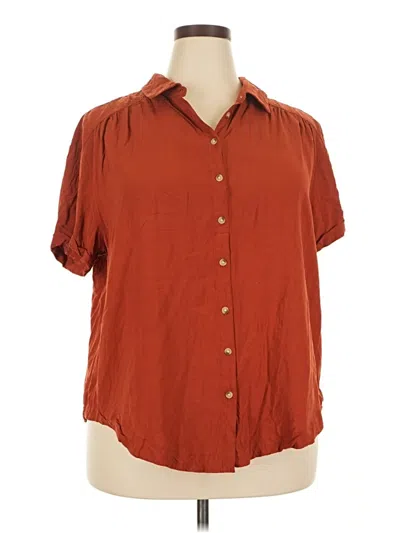 Pre-owned Torrid Short Sleeve Blouse In Orange