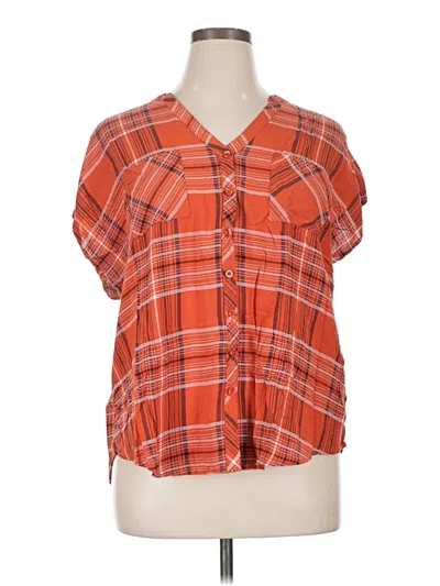 Pre-owned Torrid Short Sleeve Blouse In Orange