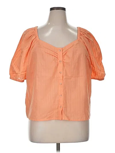 Pre-owned Torrid Short Sleeve Blouse In Orange