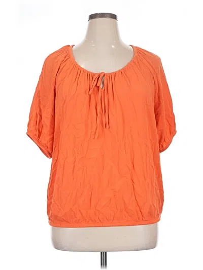 Pre-owned Torrid Short Sleeve Blouse In Orange
