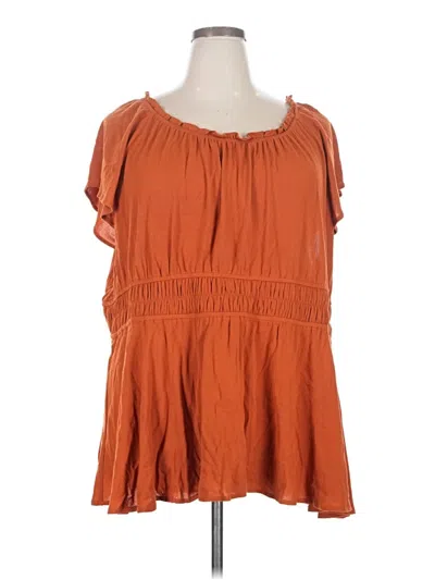 Pre-owned Torrid Short Sleeve Blouse In Orange