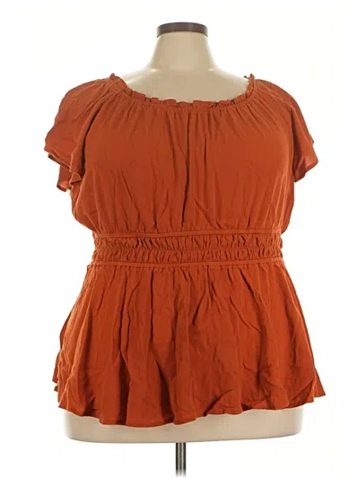 Pre-owned Torrid Short Sleeve Blouse In Orange