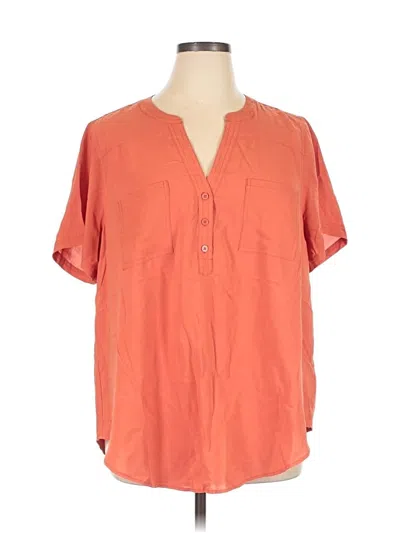 Pre-owned Torrid Short Sleeve Blouse In Orange