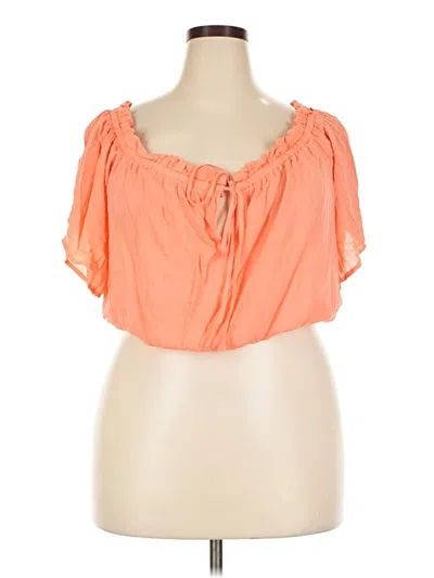 Pre-owned Torrid Short Sleeve Blouse In Orange