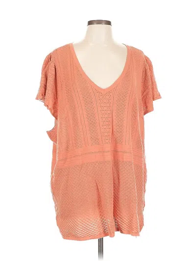 Pre-owned Torrid Short Sleeve Blouse In Orange