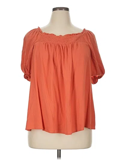 Pre-owned Torrid Short Sleeve Blouse In Orange