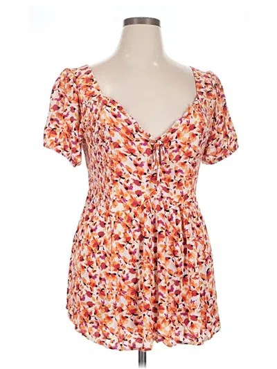 Pre-owned Torrid Short Sleeve Blouse In Orange