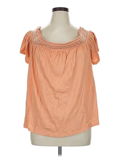 Torrid Short Sleeve Blouse In Orange