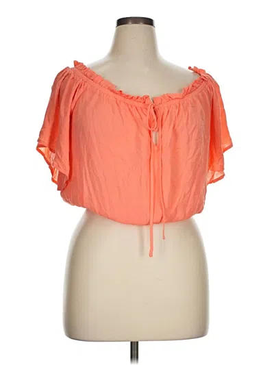 Torrid Short Sleeve Blouse In Orange