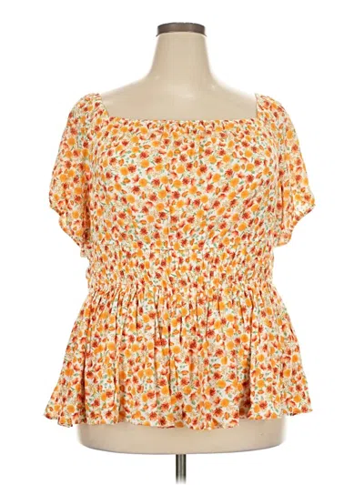 Pre-owned Torrid Short Sleeve Blouse In Orange