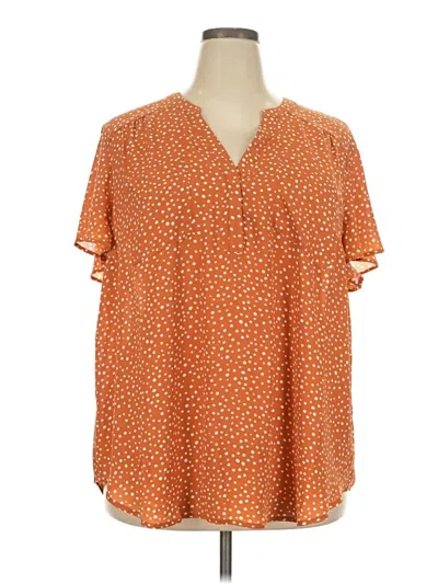 Torrid Short Sleeve Blouse In Orange