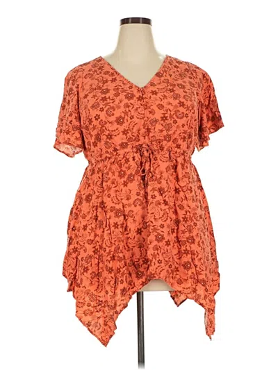 Pre-owned Torrid Short Sleeve Blouse In Orange