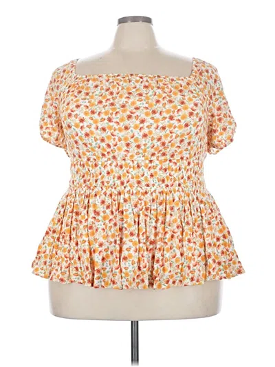 Torrid Short Sleeve Blouse In Orange