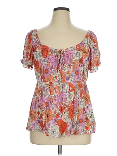 Pre-owned Torrid Short Sleeve Blouse In Orange