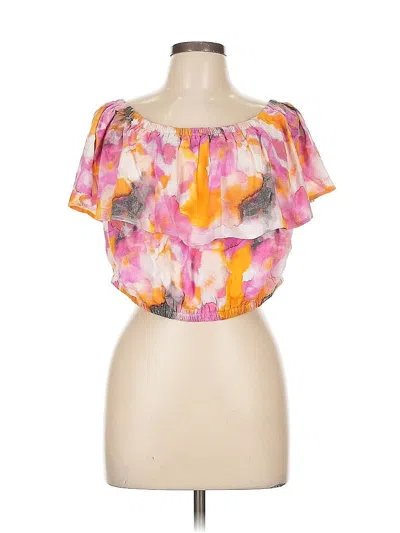 Pre-owned Torrid Short Sleeve Blouse In Pink