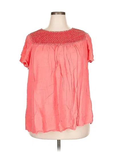 Pre-owned Torrid Short Sleeve Blouse In Pink