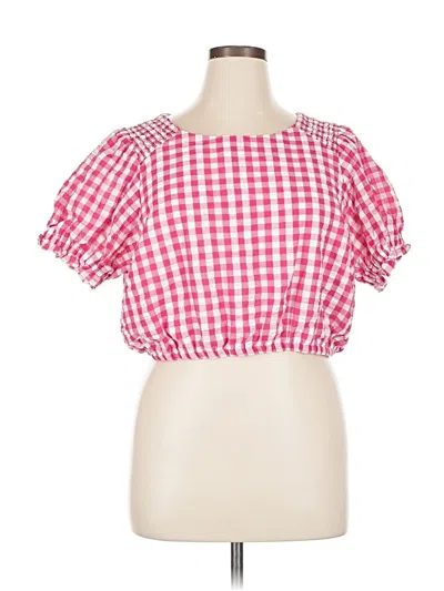 Pre-owned Torrid Short Sleeve Blouse In Pink