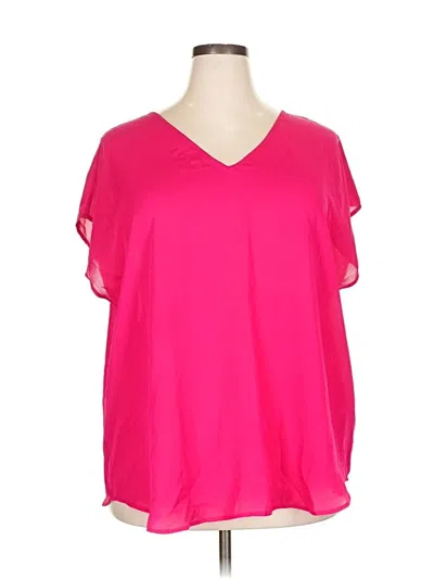 Pre-owned Torrid Short Sleeve Blouse In Pink