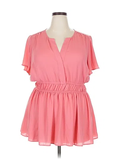Pre-owned Torrid Short Sleeve Blouse In Pink