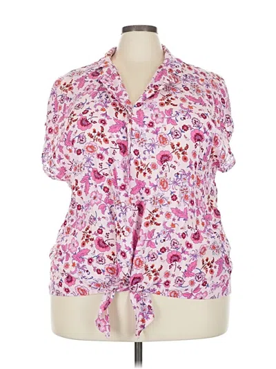 Pre-owned Torrid Short Sleeve Blouse In Pink