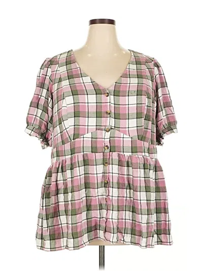 Pre-owned Torrid Short Sleeve Blouse In Pink