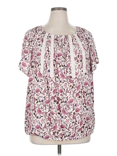 Pre-owned Torrid Short Sleeve Blouse In Pink