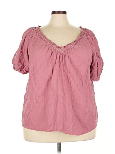Pre-owned Torrid Short Sleeve Blouse In Pink