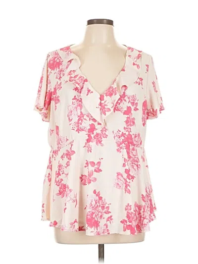 Pre-owned Torrid Short Sleeve Blouse In Pink