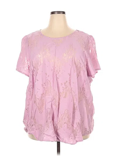 Pre-owned Torrid Short Sleeve Blouse In Pink