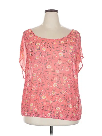 Pre-owned Torrid Short Sleeve Blouse In Pink