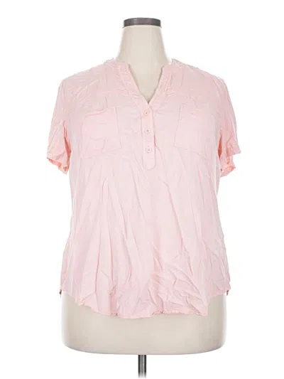 Pre-owned Torrid Short Sleeve Blouse In Pink