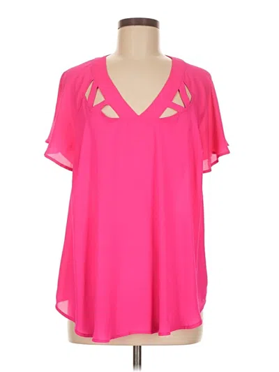 Pre-owned Torrid Short Sleeve Blouse In Pink