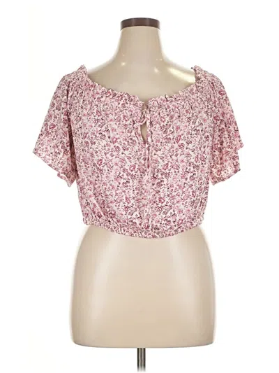 Pre-owned Torrid Short Sleeve Blouse In Pink