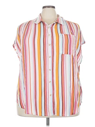 Pre-owned Torrid Short Sleeve Blouse In Pink