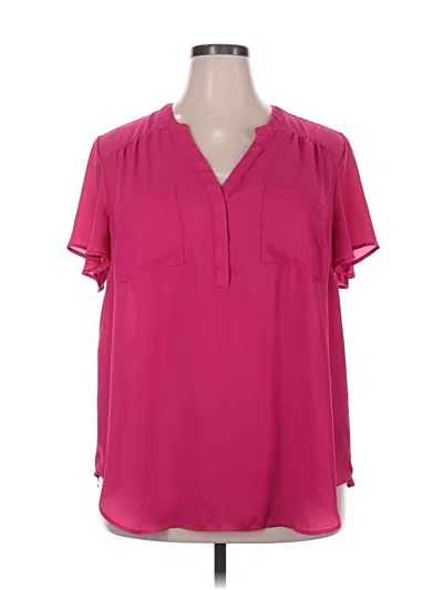Pre-owned Torrid Short Sleeve Blouse In Pink