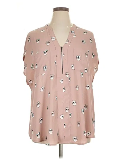 Pre-owned Torrid Short Sleeve Blouse In Pink