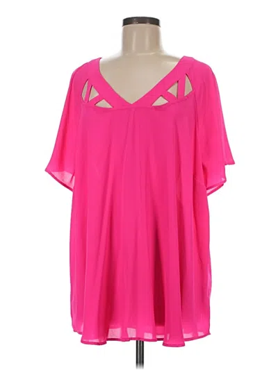 Pre-owned Torrid Short Sleeve Blouse In Pink